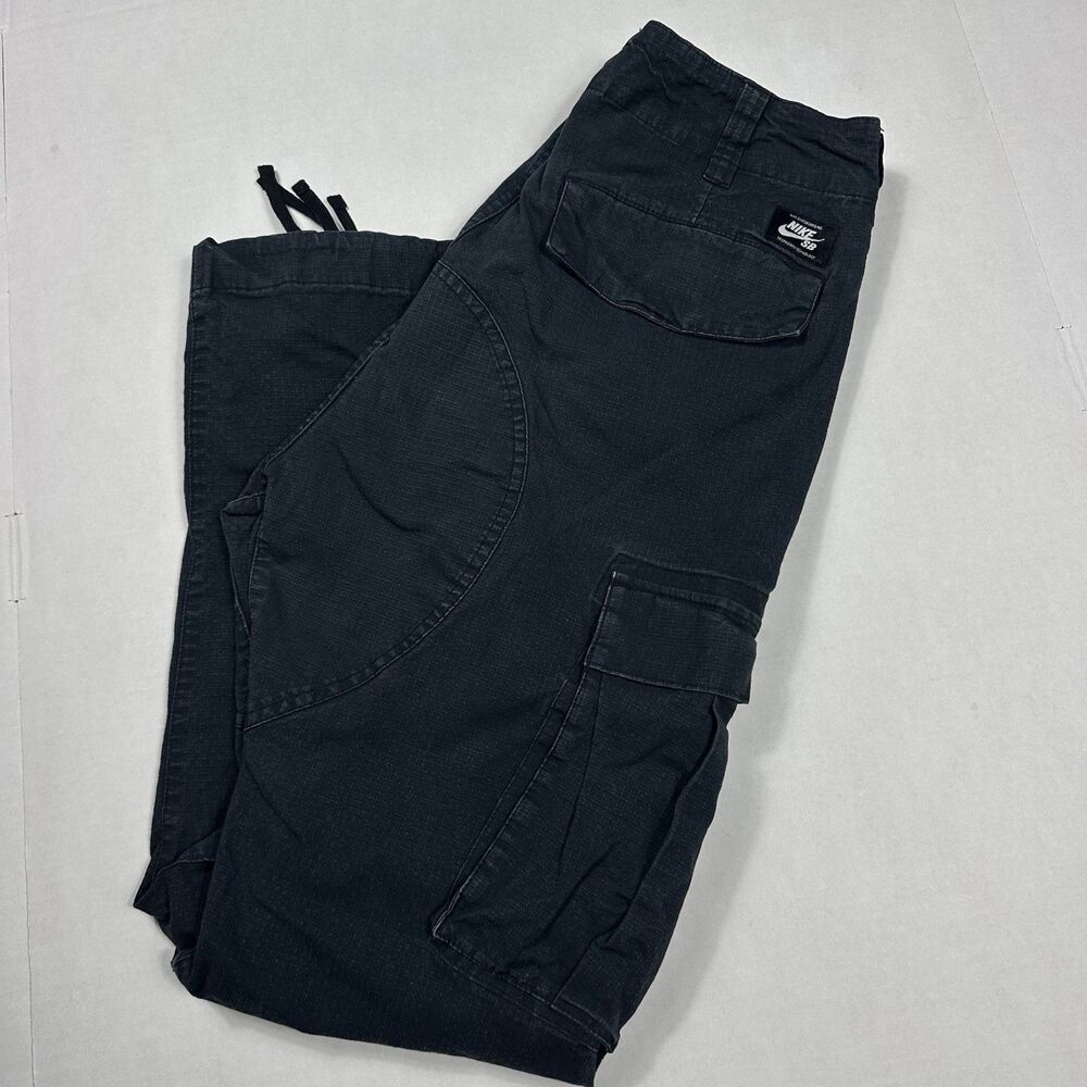 Nike SB Pants Mens Blue Cargo Skateboarding Ripstop Baggy Y2K 2000s 28X28